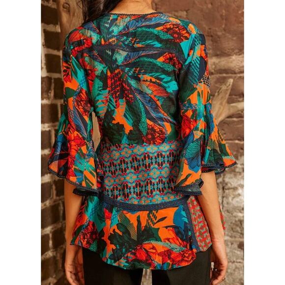 Bhanuni by Jyoti CELESTINE EMBROIDERED BLOUSE Sz. S - Picture 2 of 9